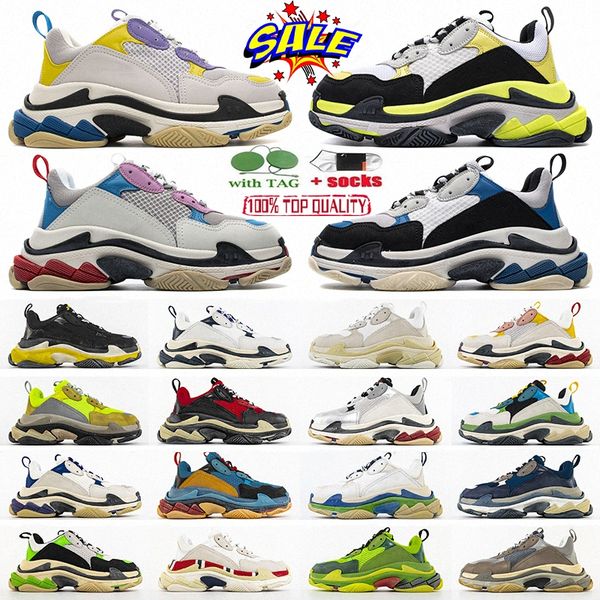 

designer men women triple s 17fw casual shoes platform sneakers black white grey red pink orange old dad paris light balenciagas balencaiga