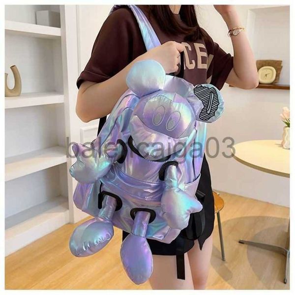 

designer cute mouse bag backpack tote shoulder micke bag handbag mens woman fashion luxurious purple waterproof oxford fabric travel lapstud