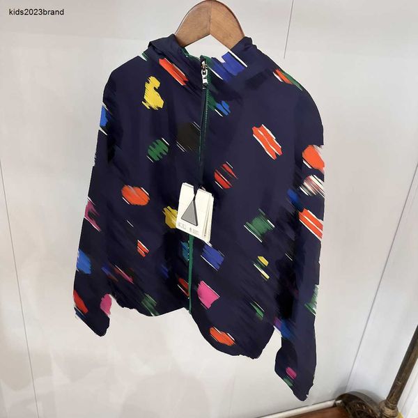 

designer baby clothes kids coats spring child double sided jacket size 100-160 cm autumn colorful cartoon letter printing outwear june25, Blue;gray