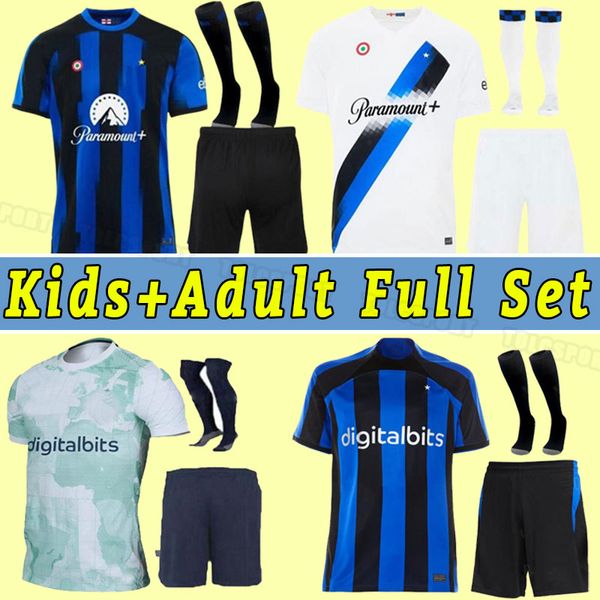

lukaku soccer jerseys 23 24 inter barella vidal lautaro eriksen alexis dzeko correa uniforms football shirt 2023 2024 milan men kids men chi, Black;yellow