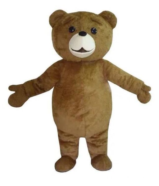 

2024 discount factory sale ted costume bear mascot costume size christmas carnival birthday party fancy outfit, Red;yellow