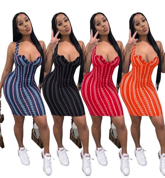 

women summer cause dress designer fashion vneck casual simple striped printed sleeveless vest short skirt2623855, Black;gray