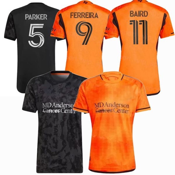 

houston 2023 2024 dynamo fc soccer jerseys aliyu bassi h.herrera carrasquilla baird franco steres artur 23 24 football men and kids shirt, Black;yellow
