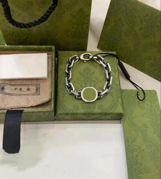 

designer stainless steel punk bracelet cuff bangle men women double letter hand jewelry cuban link chain hiph81903161, Golden;silver