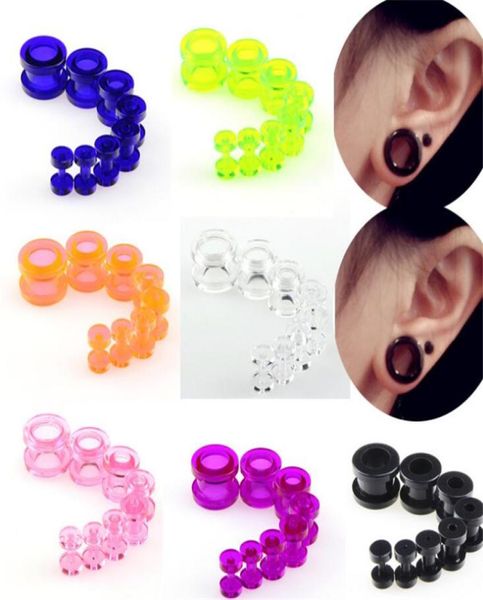 

new whole 1 set 8pcs ear gauges soft silicone ear plugs ear tunnels body jewelry stretchers multi colors size from 212mm4992503, Silver