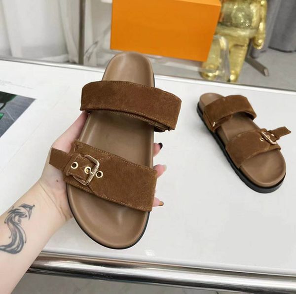 

summer women slippers sandals black slides bom dia flat comfort mule casual slipper designer luxury fashion ladies beach outdoors flat flip