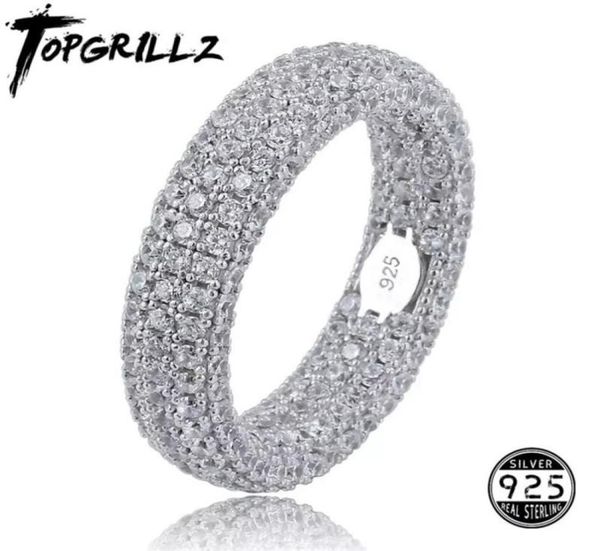 

quality 925 sterling silver stamp ring full iced out cubic zirconia mens women engagement rings charm jewelry for gifts 2110124627371