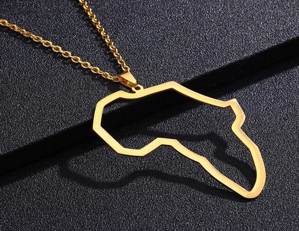 

stainless steel africa map pendant necklace hip hop gold chains necklaces for women men fashion jewelry1950698, Silver