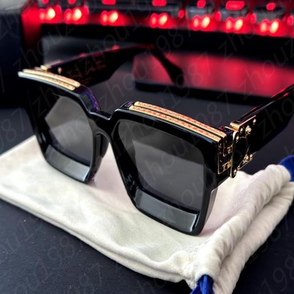 

fashion designer luxury millionaire sunglasses for men and women square full frame vintage 1165 1 1 shiny gold good sell pl212l, White;black