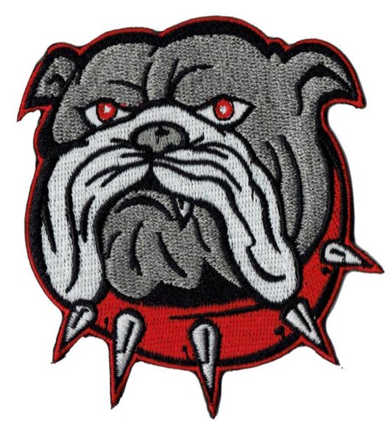 

classy b ull dog embroidered iron on patch motorcycle biker vest rider 86cm81cm applique diy accessory punk badge 3150292, Black