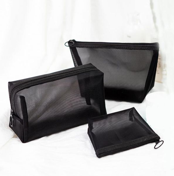 

black transparent cosmetic bag portable travel makeup case zipper make up organizer storage pouch toiletry wash bag rra18813999954