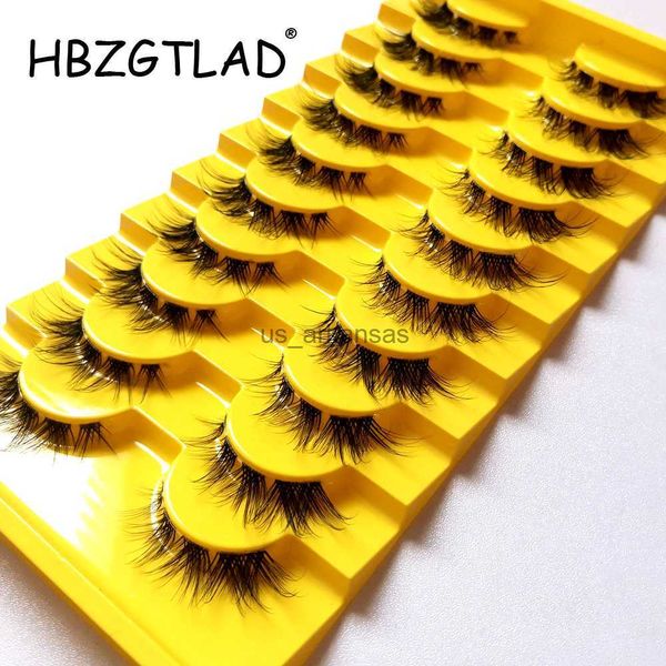 

false eyelashes new10 pairs lashes manga lashes 3d clear band lashes natural look wispy mink eyelashes fluffy cat eye lashes pack fake eyela