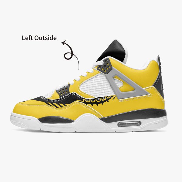 

diy custom basketball shoes mens and womens classic yellow and black interwoven cool trainers outdoor sports 36-46