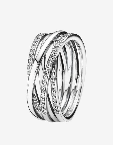

authentic 925 sterling silver wedding ring women cz diamond jewelry for sparkling polished lines rings with box9608583, Slivery;golden