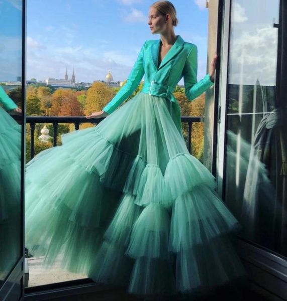 

skirts high street puffy aline long tulle women to prom party ruffles female maxi5285226, Black