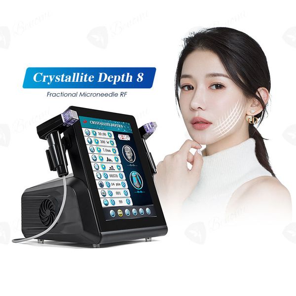 

2 in 1 face body tightening crystallite depth 8 fractional rf microneedle machine skin rejuvenation tightening large pores acne scar removal