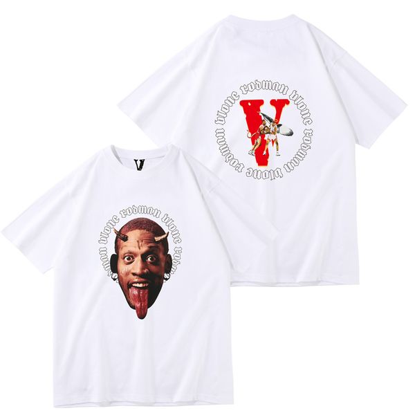 

vlone asian size s-4xl designer t-shirt casual print head pattern t-shirt fashion short sleeve luxury men's top, White;black