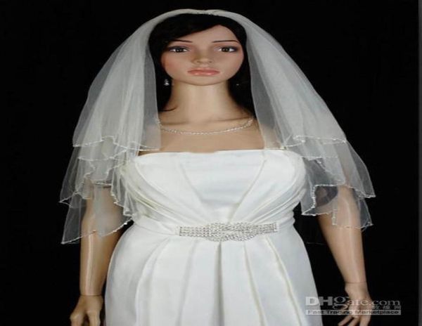 

edge beding beautiful 2layer wedding veil ts00401234561799555, Black