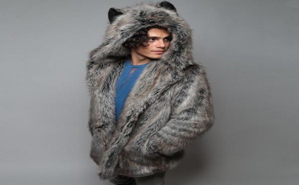 

fashion men warm thick coat jacket faux fur parka outwear cardigan overcoat winter warm long cardigans overcoats streetwear 8282333703, Black;brown