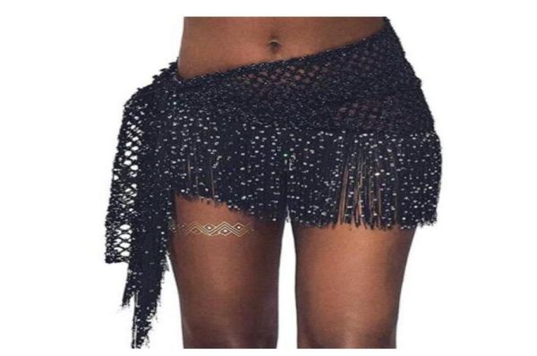 

skirts bkld fashion floral print sequined skirt elegant womens gold glitter chic front draped mini wrap party black pu7632655