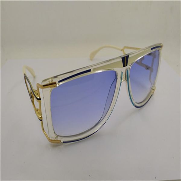 

2018 fashion mod866 legend sunglasses clear black frame blue brown gray color lens brand new with original box236p, White;black