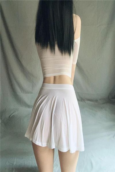 

women ice silk aline pleated skirt low rise waist ruffled micro mini club wear sheer see through skirts2264584, Black