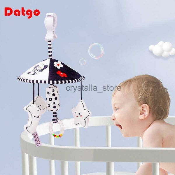 

newborn baby rattles animal music box black white bed mobiles hanging bell toy plush stroller educational toys 0-24 months hkd230817