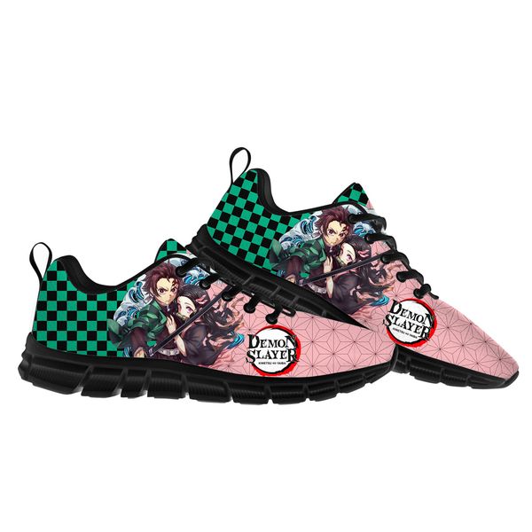 

dress shoes anime demon slayer kimetsu no yaiba sports shoes mens womens teenager kids children sneakers tanjirou nezuko casual custom shoes, Black