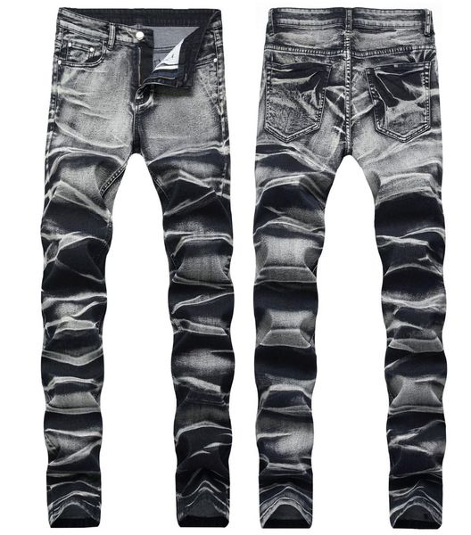 

mens jeans high street fashion casual style jeans men streetwear stretch straight blue jean pants asian size5428268