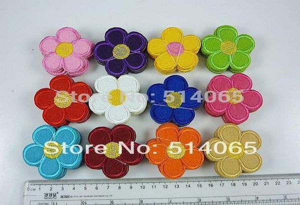 

whole 120pcs different smail faces embroidered cloth iron on patch sew motif applique embroidery flower1239869, Black
