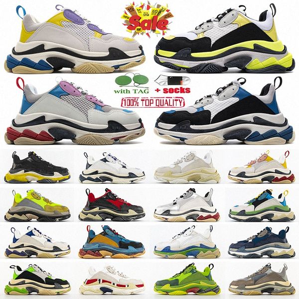

crystal bottom 17w women mens triple s casual shoes dad platform designer black white red blue brand paris flat multi-color trainers sneaker