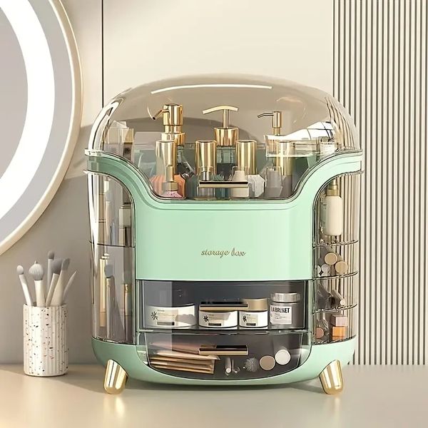 

1pc portable makeup organizer: dust & waterproof storage for all your cosmetics