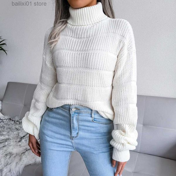 

women's sweaters ficusrong women autumn winter causal turtleneck long sleeve cutout bottom knit sweater for ladies fashion all match t, White;black