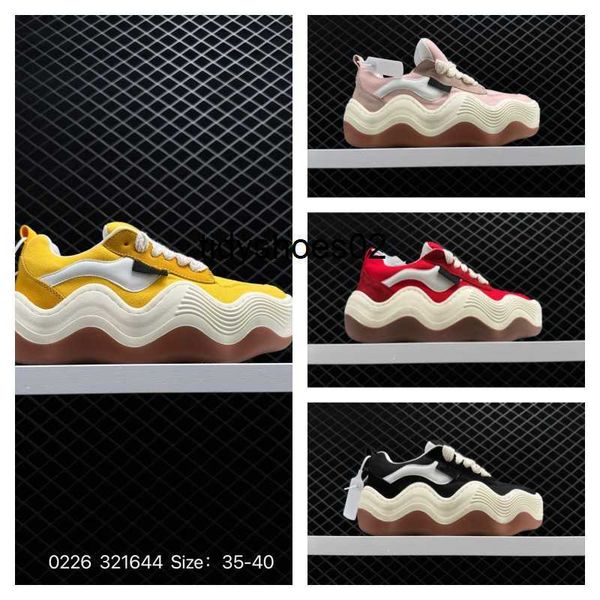 

men women casual shoes heyday platform sports sneakers wavy bread jogging fitness shoes thick soled rubber trainers designer canvas stitchin, Black