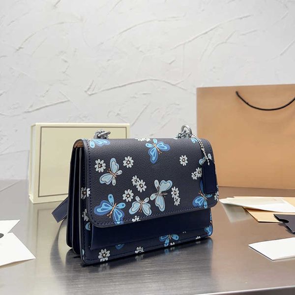 

classic cross body designer bags crossbody butterfly print luxurys handbags womens purse vintage color matching messenger bag men chain bag