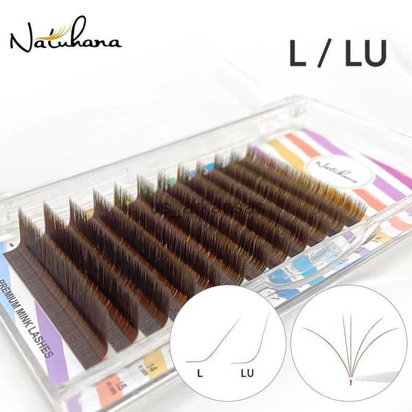

false eyelashes natuhana lashes l/lu(m) curl easy fan colored false eyelash extension 9-15mixed auto fan color mink eyelashes l shaped makeu
