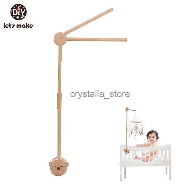 

let's make 1pcs baby wooden bear bed bell bracket hanging toys hanger baby crib assembly rattles toy holder arm for kids hkd230817