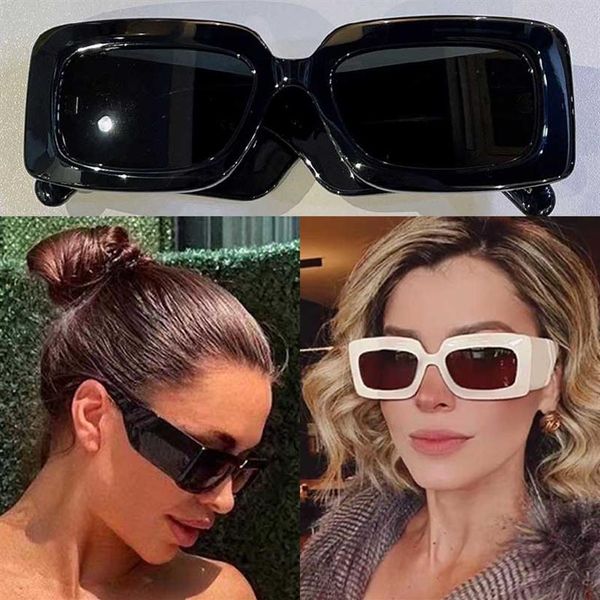 

2021ss womens thick sheet sunglasses 0811s female designer sunglasses square plate frame legs simple fashion style uv400 glasses 02797, White;black