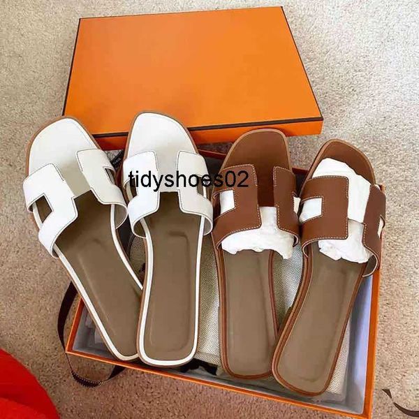 

designer leather ladies sandals summer flat shoes fashion beach women slippers letter drag, Black