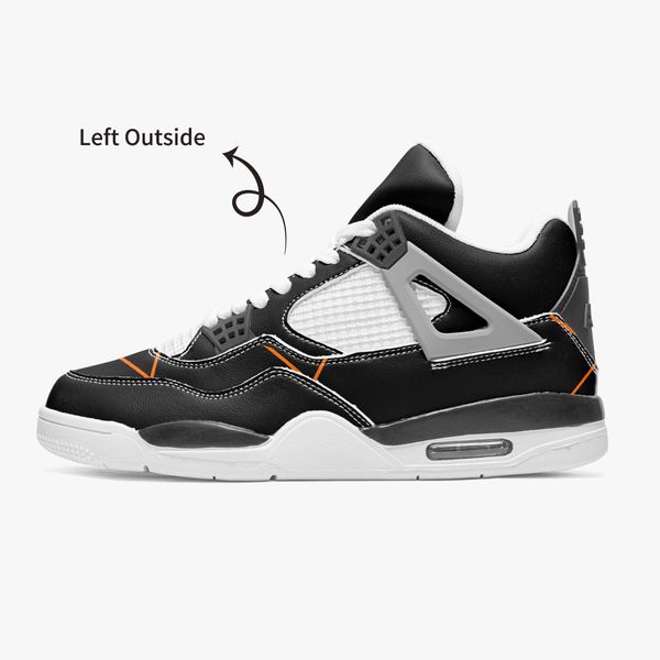 

new diy custom basketball shoes mens and womens classic all black orange thread customization trainers outdoor sports 36-46