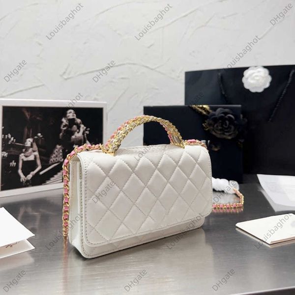 

xiaoxiangfeng leisure sheepskin fate bag letter handle 19woc lingge chain bag crossbody women's bag 23bags