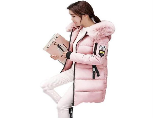 

2019 fashion hooded coat warm big fur collar down camouflage coat female winter jackets women long thicker padded jacket parka1458406, Black