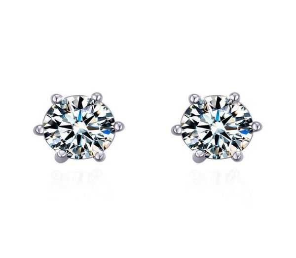 

classic stud 100 925 sterling silver created moissanite gemstone anniversary wedding earrings fine jewelry gift whole7834739, Golden;silver