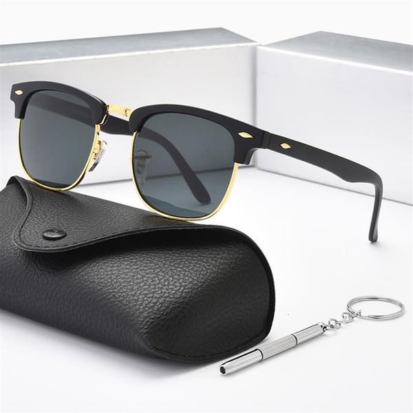 

luxury designer sunglasses inspired classic half frame horned semi-rimless mens womens fashion sunglasses polarized retro eyewear248t, White;black