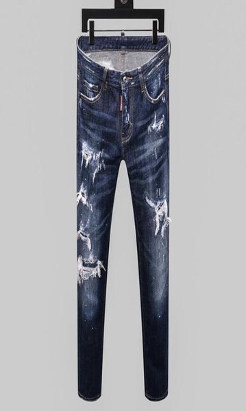 

20ss brand new mens designer jeans distressed zipper hole men jeans casual jeans men skinny biker pants j597549050956, Blue