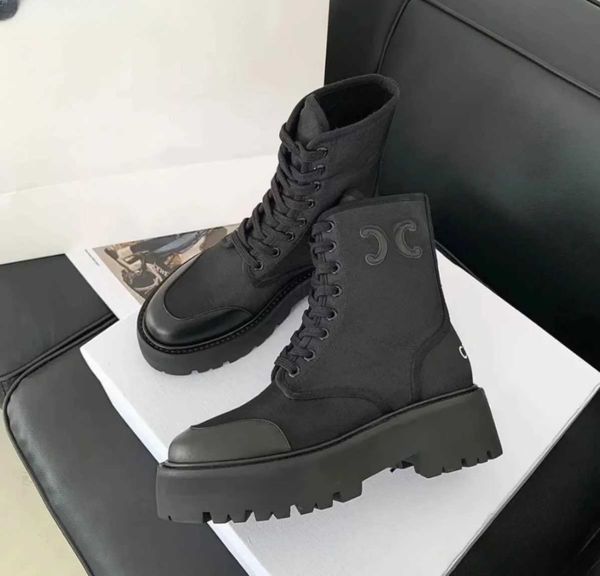 

boots winter boots triumph door lace-up doc women's platform elevation booties brown round toe british style biker boots womens boots x, Black