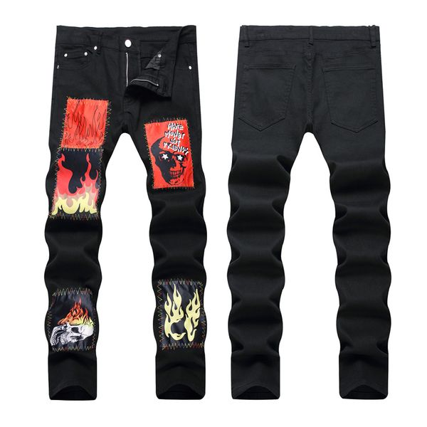 

jeans men's luxury designer denim jeans perforated pants jeans casual fashion trendy pants men's clothing, Blue