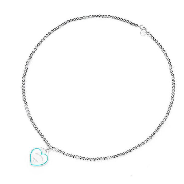 

luxury tiffay necklace women's long thick chain fashion high jewelry heart-shaped pendant 2emh, Black