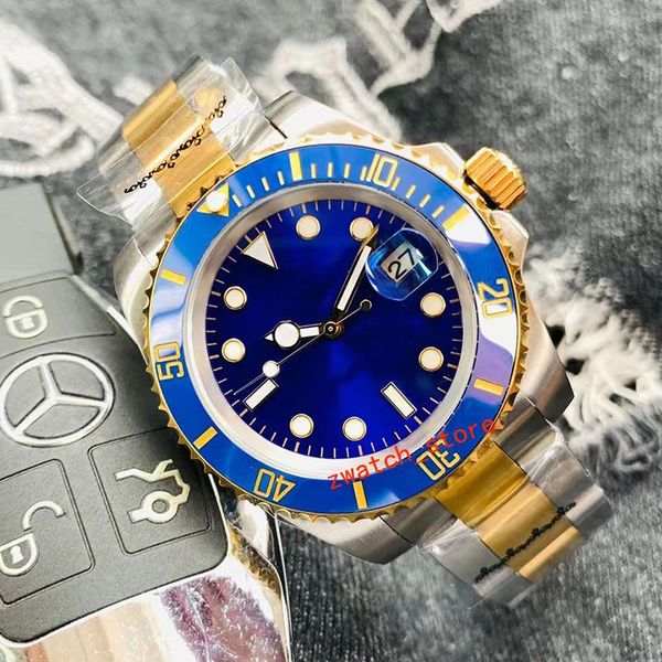 

mens watch designer automatic watch mens 41mm ceramic ring sapphire 2813 movement dial rotatable watch stainless steel band movement watches, Slivery;golden