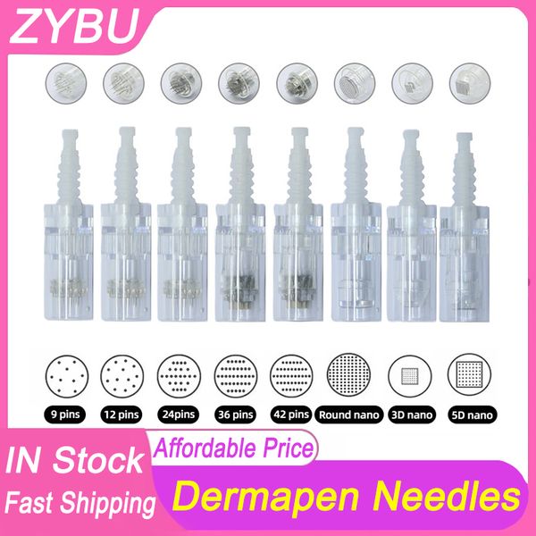 

50pcs needles cartridge dr.pen derma skin care r 1/3/f5/7/9/12/24/36/42 pin nano tip 3d 5d silicone microneedle cartridges replacement head